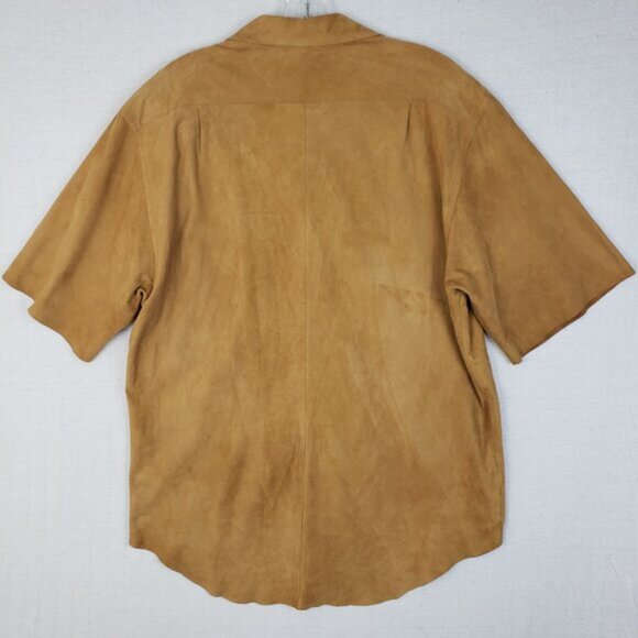 Vintage Banana Republic Safari Leather Suede Shirt Button-Up Casual sz M Unisex - Picture 7 of 11